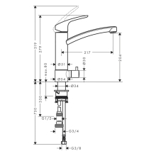 hansgrohe Focus M41 Einhebel-Küchenmischer 200, Geräteabsperrventil, 1jet, Chrom
