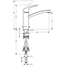 hansgrohe Focus M41 Einhebel-Küchenmischer 160, Niederdruck/offene Warmwasserbereiter, 1jet, Chrom