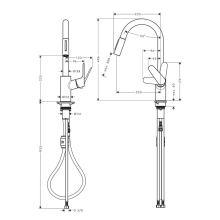 hansgrohe Focus M41 Einhebel-Küchenmischer 240, Ausziehbrause, 2jet, Chrom