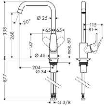 hansgrohe Focus M41 Einhebel-Küchenmischer 260, 1jet, Chrom