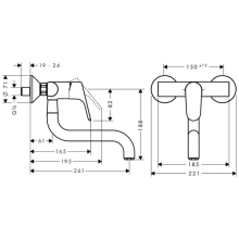 hansgrohe Focus M41 Einhebel-Küchenmischer, Wandmontage Lowspout, 1jet, Chrom