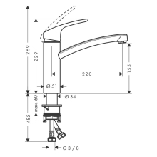 hansgrohe Focus M41 Einhebel-Küchenmischer 160, EcoSmart, 1jet, Chrom