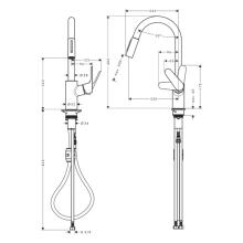 hansgrohe Focus M41 Einhebel-Küchenmischer 240, EcoSmart, Ausziehbrause, 2jet, Chrom