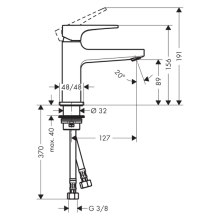 hansgrohe Metropol Einhebel-Waschtischmischer 100 mit Hebelgriff für Handwaschbecken mit Push-Open Ablaufgarnitur, Brushed Bronze