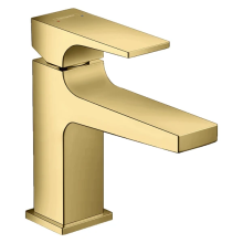 hansgrohe Metropol Einhebel-Waschtischmischer 100 mit Hebelgriff für Handwaschbecken mit Push-Open Ablaufgarnitur, Polished Gold Optic