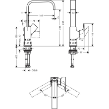 hansgrohe Metropol Einhebel-Waschtischmischer 230 mit Hebelgriff und Push-Open Ablaufgarnitur, Chrom