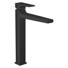 hansgrohe Metropol Einhebel-Waschtischmischer 260 mit Hebelgriff für Aufsatzwaschtische mit Push-Open Ablaufgarnitur, Mattschwarz