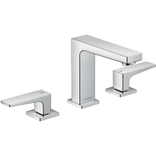 hansgrohe Metropol 3-Loch Waschtischarmatur 110 mit Hebelgriffen und Push-Open Ablaufgarnitur, Chrom