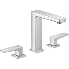 hansgrohe Metropol 3-Loch Waschtischarmatur 160 mit Hebelgriffen und Push-Open Ablaufgarnitur, Chrom