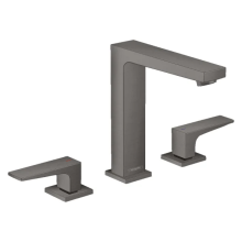 hansgrohe Metropol 3-Loch Waschtischarmatur 160 mit Hebelgriffen und Push-Open Ablaufgarnitur, Brushed Black Chrome