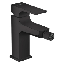 hansgrohe Metropol Einhebel-Bidetmischer mit Hebelgriff und Push-Open Ablaufgarnitur, Mattschwarz