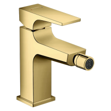 hansgrohe Metropol Einhebel-Bidetmischer mit Hebelgriff und Push-Open Ablaufgarnitur, Polished Gold Optic
