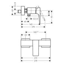 hansgrohe Metropol Einhebel-Brausemischer Aufputz mit Hebelgriff, Brushed Bronze