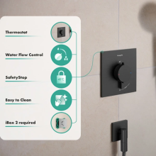 hansgrohe Ecostat Comfort E Thermostat Unterputz für 1 Verbraucher, Brushed Black Chrome