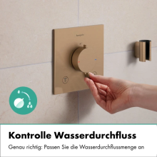 hansgrohe Ecostat Comfort E Thermostat Unterputz für 2 Verbraucher, Brushed Bronze
