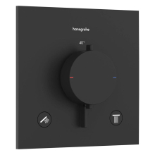 hansgrohe Ecostat Comfort E Thermostat Unterputz für 2 Verbraucher, Mattschwarz