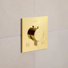 hansgrohe Ecostat Comfort E Thermostat Unterputz für 2 Verbraucher, Polished Gold Optic