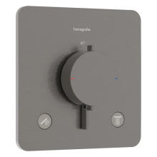 hansgrohe Ecostat Comfort Q Thermostat Unterputz für 2 Verbraucher, Brushed Black Chrome