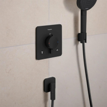 hansgrohe Ecostat Comfort Q Thermostat Unterputz für 2 Verbraucher, Mattschwarz