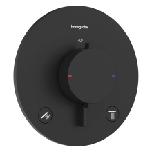 hansgrohe Ecostat Comfort S Thermostat Unterputz für 2 Verbraucher, Mattschwarz
