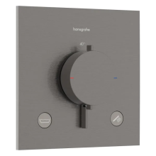 hansgrohe Ecostat Comfort E Thermostat Unterputz für 2 Verbraucher mit integrierter Sicherungskombination nach EN1717, Brushed Black Chrome
