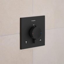 hansgrohe Ecostat Comfort E Thermostat Unterputz für 2 Verbraucher mit integrierter Sicherungskombination nach EN1717, Mattschwarz