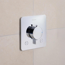 hansgrohe Ecostat Comfort Q Thermostat Unterputz für 2 Verbraucher mit integrierter Sicherungskombination nach EN1717, Chrom