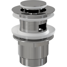 alcadrain Ablaufventil für die Waschbecken CLICK/CLACK 5/4" Ganzmetal mit Überlauf, Kleiner Stopfen