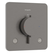 hansgrohe Ecostat Comfort Q Thermostat Unterputz für 2 Verbraucher mit integrierter Sicherungskombination nach EN1717, Brushed Black Chrome