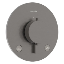 hansgrohe Ecostat Comfort S Thermostat Unterputz für 2 Verbraucher mit integrierter Sicherungskombination nach EN1717, Brushed Black Chrome