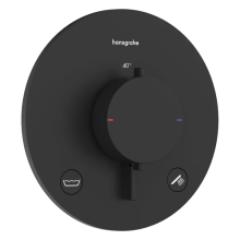 hansgrohe Ecostat Comfort S Thermostat Unterputz für 2 Verbraucher mit integrierter Sicherungskombination nach EN1717, Mattschwarz
