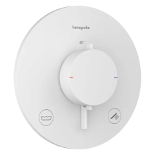 hansgrohe Ecostat Comfort S Thermostat Unterputz für 2 Verbraucher mit integrierter Sicherungskombination nach EN1717, Mattweiß