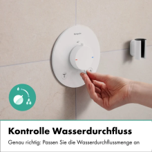 hansgrohe Ecostat Comfort S Thermostat Unterputz für 2 Verbraucher mit integrierter Sicherungskombination nach EN1717, Mattweiß