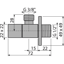 alcadrain Eckventil 1/2"×3/8", kantig