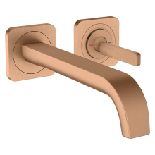 AXOR Citterio E Einhebel-Waschtischmischer Unterputz für Wandmontage mit Pingriff, Auslauf 221 mm und Rosetten, Brushed Bronze