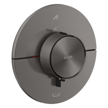 AXOR ShowerSelect ID Thermostat Unterputz rund für 2 Verbraucher mit integrierter Sicherungskombination nach EN1717, Brushed Black Chrome