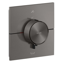 AXOR ShowerSelect ID Thermostat Unterputz eckig für 2 Verbraucher mit integrierter Sicherungskombination nach EN1717, Brushed Black Chrome