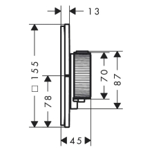 AXOR ShowerSelect ID Thermostat Unterputz softsquare für 2 Verbraucher mit integrierter Sicherungskombination nach EN1717, Brushed Bronze