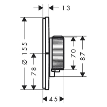 AXOR ShowerSelect ID Thermostat Unterputz rund für 1 Verbraucher, Brushed Gold Optic