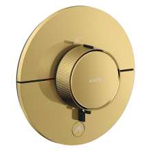 AXOR ShowerSelect ID Thermostat HighFlow Unterputz rund für 1 Verbraucher und einen zusätzlichen Abgang, Polished Gold Optic