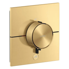 AXOR ShowerSelect ID Thermostat HighFlow Unterputz eckig für 1 Verbraucher und einen zusätzlichen Abgang, Brushed Gold Optic