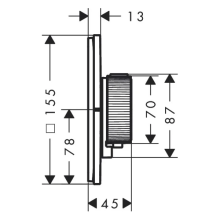 AXOR ShowerSelect ID Thermostat HighFlow Unterputz eckig für 1 Verbraucher und einen zusätzlichen Abgang, Brushed Nickel