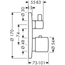AXOR Uno Thermostat Unterputz mit Ab- und Umstellventil,...