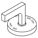 AXOR Hebelgriff für Warmwasserseite, Chrom