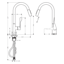 AXOR Citterio Einhebel-Küchenmischer 250 mit Ausziehbrause EcoSmart, Brushed Nickel