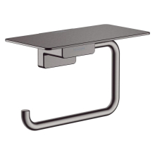 hansgrohe AddStoris Q Toilettenpapierhalter mit Ablage, Brushed Black Chrome