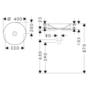 AXOR Suite Aufsatzwaschtisch 400 ohne Hahnloch und...