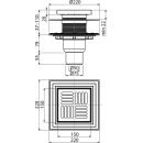AlcaDrain Bodenablauf 150×150/50/75 mm mit einem...