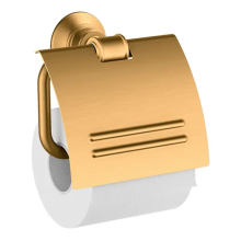 AXOR Montreux Toilettenpapierhalter mit Deckel, Brushed Gold Optic