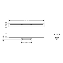 AXOR Drain Fertigset Duschrinne 700, Polished Black Chrome